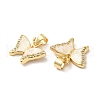Rack Plating Brass Micro Pave Clear Cubic Zirconia Pendants KK-C025-05G-2