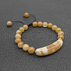 Natural Topaz Jade Bead Braided Bead Bracelets for Women Men LS5537-7-1