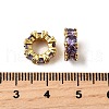 Large Hole Ring Brass Micro Pave Cubic Zirconia Spacer Beads ZIRC-L041-18I-2