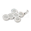 Brass Pave Natural White Shell Pendants KK-S522-01D-P-2