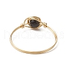 Round Natural Obsidian Finger Rings for Women RJEW-JR00857-04-5