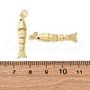 Rack Plating Brass Micro Pave Cubic Zirconia Pendants KK-M309-38I-G-3