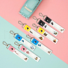 PU Leather & Cotton Name Marker Keychain AJEW-WH0514-035-4