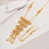 Elegant Brass Multilayer Geometric Necklace & Earrings Sets for Women ID8941-1