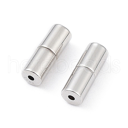 Anti-Tarnish Rhodium Plated 925 Sterling Silver Screw Clasps STER-K173-08P-1