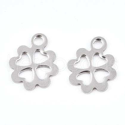 Tarnish Resistant 201 Stainless Steel Flower Charms STAS-R064-29-1
