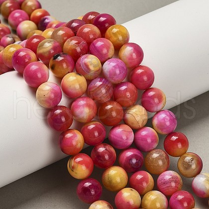 Dyed Natural Agate Beads Strands G-G203-09C-10mm-1