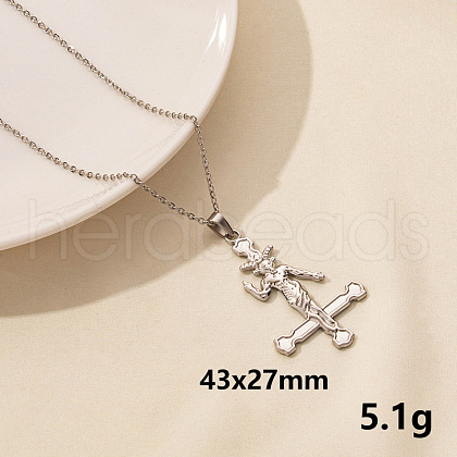 Stainless Steel Cross Pendant Necklace AR4885-7-1