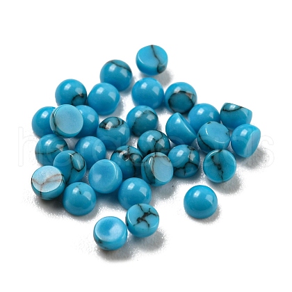 Dyed Handmade Synthetic Turquoise Cabochons G-B070-19A-1