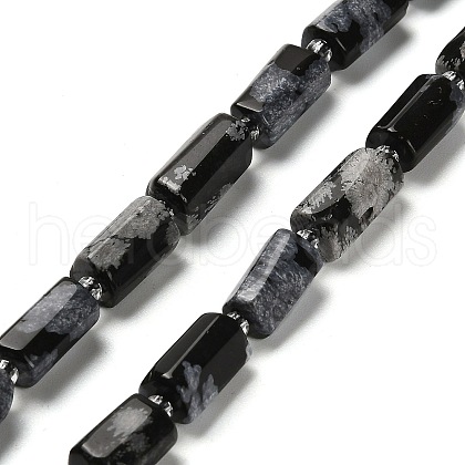Natural Snowflake Obsidian Beads Strands G-K245-I14-01-1