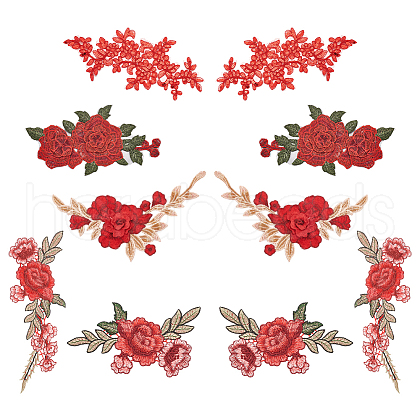 WADORN 5 Pairs 5 Style 3D Flower Appliques DIY-WR0003-83-1