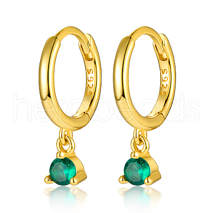 Real 18K Gold Plated 925 Sterling Silver Hoop Earrings MN0975-11-1