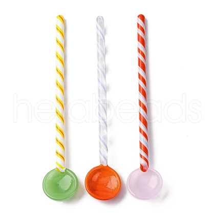 Handmade Glass Stripe Spoons AJEW-A067-02-1