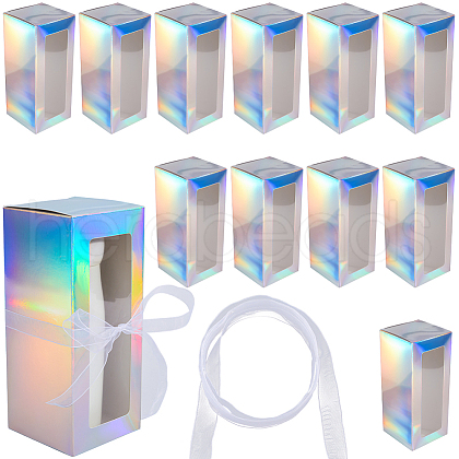 Gorgecraft 10Pcs Iridescent Cardboard Boxes CON-GF0001-13-1