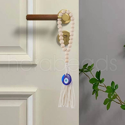 Wood Beads Hanging Ornaments HJEW-JM03312-01-1