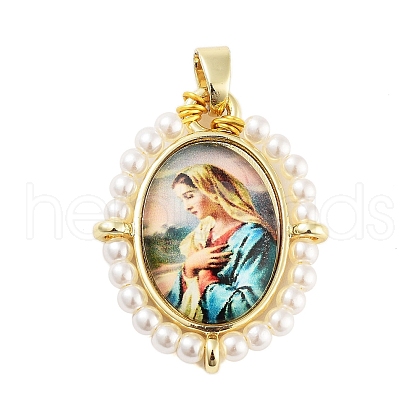 Rack Plating Brass Enamel Pendants KK-C056-07G-02-1
