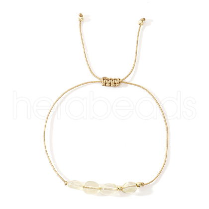 Adjustable Natural Citrine Braided Bead Bracelets DH2886-1-1
