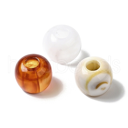 Opaque Two-tone Acrylic European Beads OACR-G015-09-1