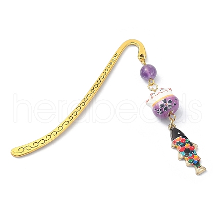 Japanese Style Maneki-neko Bookmark AJEW-JK00260-03-1