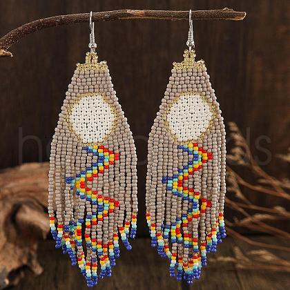 Bohemian Style Tassel Dangle Earrings HK8665-1-1
