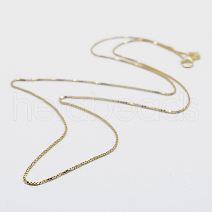 925 Sterling Silver Box Chain Necklaces STER-F039-45cm-04G-1