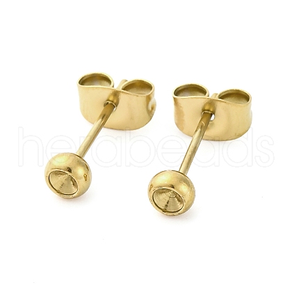 304 Stainless Steel Stud Earring Findings STAS-V003-09G-01-1