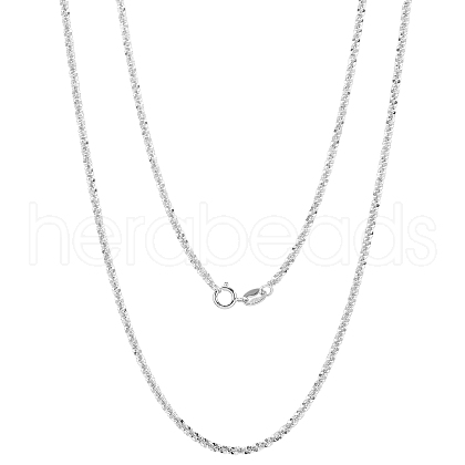 925 Sterling Silver Thin Dainty Link Chain Necklace for Women Men JN1096A-03-1