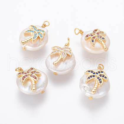 Natural Cultured Freshwater Pearl Pendants PEAR-F014-01G-1