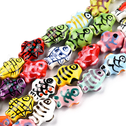 Handmade Porcelain Bead Strands X-PORC-N007-27-1