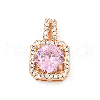 Brass Micro Pave Cubic Zirconia Pendants KK-E795-09KCG-01-1