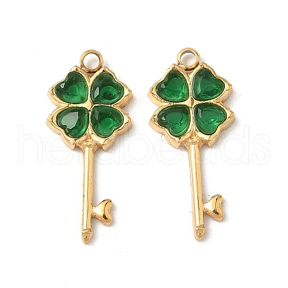 304 Stainless Steel Rhinestone Pendants STAS-V015-11G-1