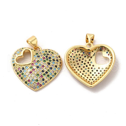 Brass Micro Pave Cubic Zirconia Pendants KK-A180-03G-02-1