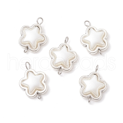 Alloy & ABS Plastic Imitation Pearl Star Connector Charms PALLOY-JF03871-1