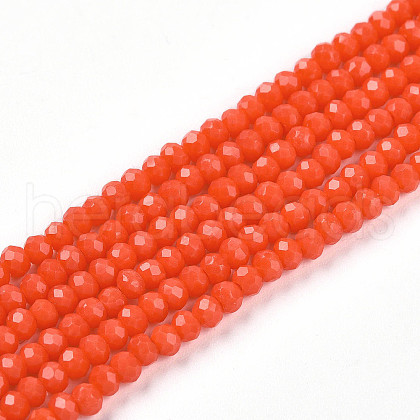 Opaque Solid Color Imitation Jade Glass Beads Strands EGLA-A044-P1mm-D03-1