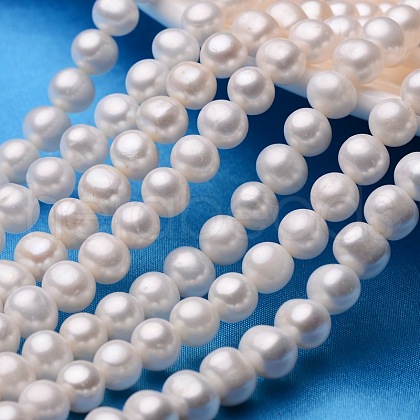 Potato Natural Cultured Freshwater Pearl Beads Strands PEAR-E007-9-10mm-AAA-1