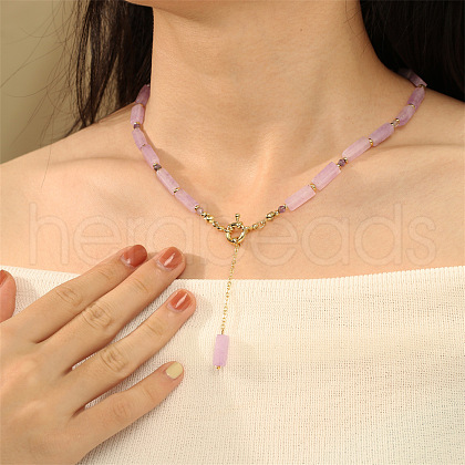 Matural Amethyst Cuboid Lariat & Y Necklaces for Women FS-WGAADEC-01-1