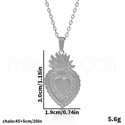 Stainless Steel Sacred Heart Pendant Necklaces for Women RY5020-1-1