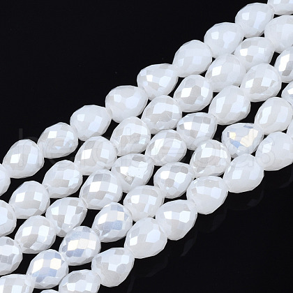 Electroplate Glass Beads Strands EGLA-T008-15D-1