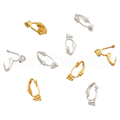Brass Clip on Earring Converter KK-TA0007-43-1