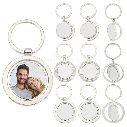 AHADERMAKER 9Pcs 3 Styles Alloy Sublimation Blanks Keychains AJEW-GA0007-45-1