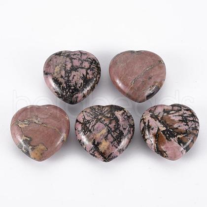 Natural Rhodonite Heart Love Stone G-R461-06D-1