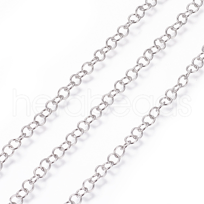 Non-Tarnish 3.28 Feet 304 Stainless Steel Rolo Chains X-CHS-L020-021B-P-1