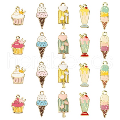 50Pcs 10 Styles Alloy Pendants ENAM-CJ0002-41-1