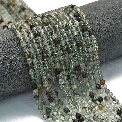Natural Green Lodolite Quartz Beads Strands G-A260-A01-01-1