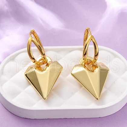 Heart Brass Hoop Earrings EJEW-D322-12G-02-1