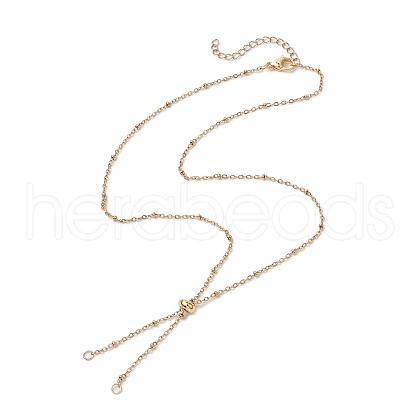 304 Stainless Steel Satellite Chain Slider Necklace Making AJEW-JB01248-01-1