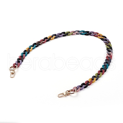 Opaque Spray Painted Acrylic Chains Bag Handles AJEW-BA00068-01-1