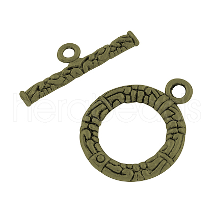 Tibetan Style Alloy Ring Toggle Clasps TIBE-2208-AB-FF-1