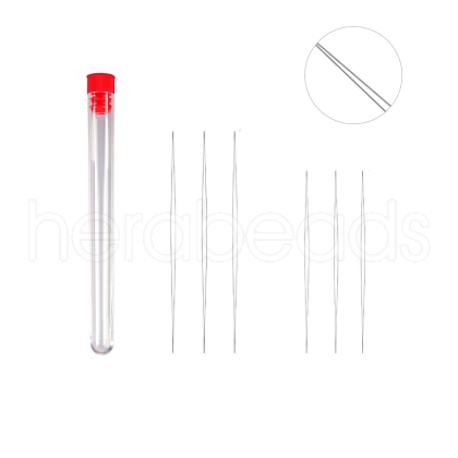 Stainless Steel Collapsible Big Eye Beading Needles SENE-PW0013-02D-1