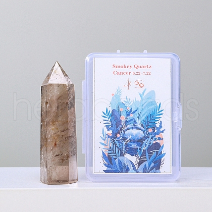 Point Tower Natural Smoky Quartz Healing Stone Wands PW-WG51681-04-1